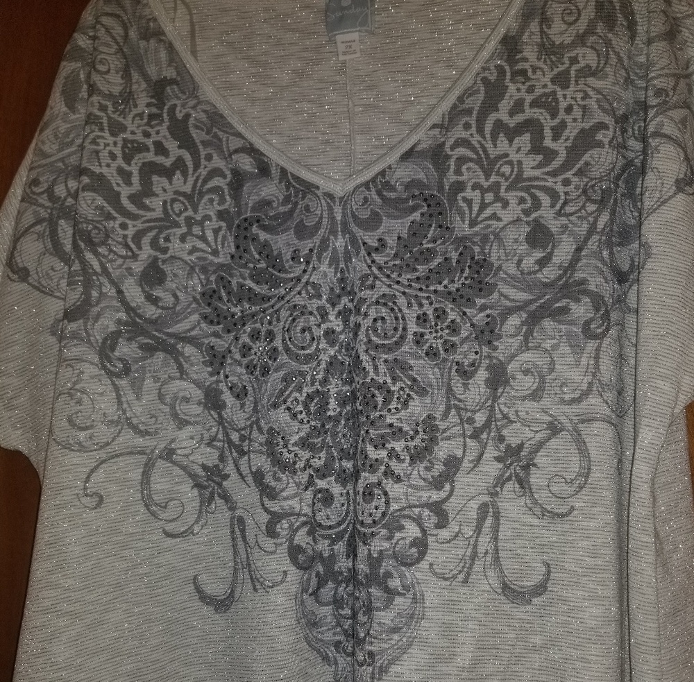 Silver shimmery tee